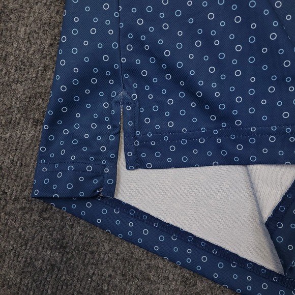 NWT Johnnie O Prep Performance Golf Polo Sz M Blue Micro Dot Stretch $98 MSP - Picture 9 of 15